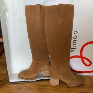 BLONDO ,TALL SUEDE  CAMEL COLOR BOOTS,SIZE 7.5 WATERPROOF